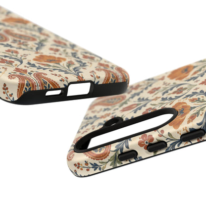 Terracotta Arabesque Samsung Galaxy Tough Case | Terracotta Floral Paisley