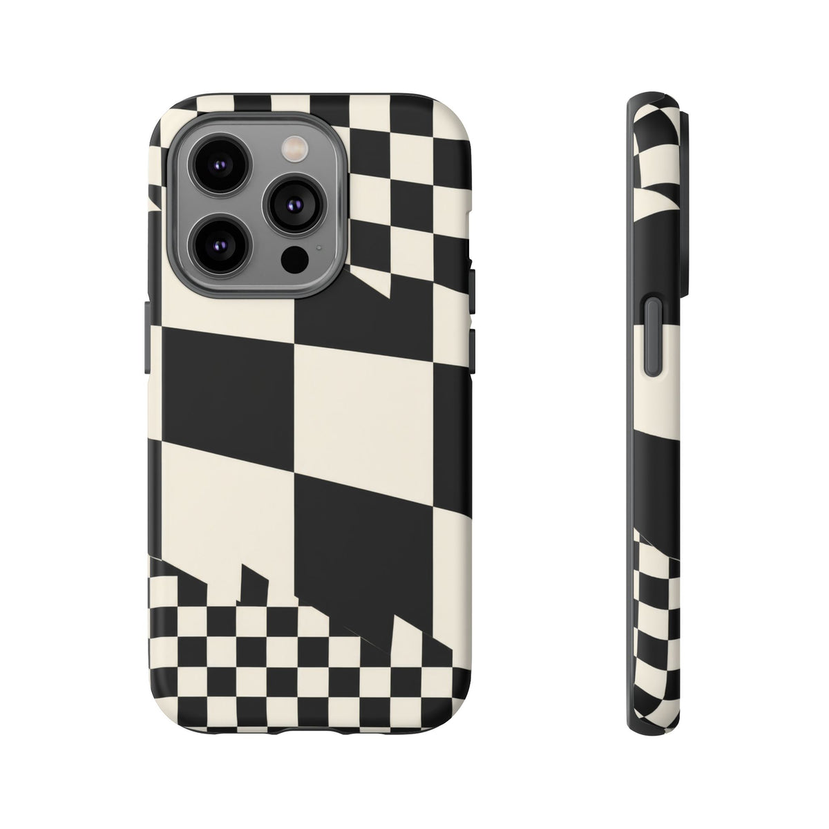 Check Shift iPhone Tough Case | Black & White Checkerboard