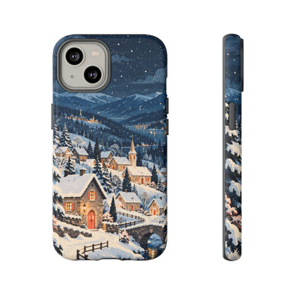 Snowfall on Juniper Lane iPhone Tough Case | christmas village