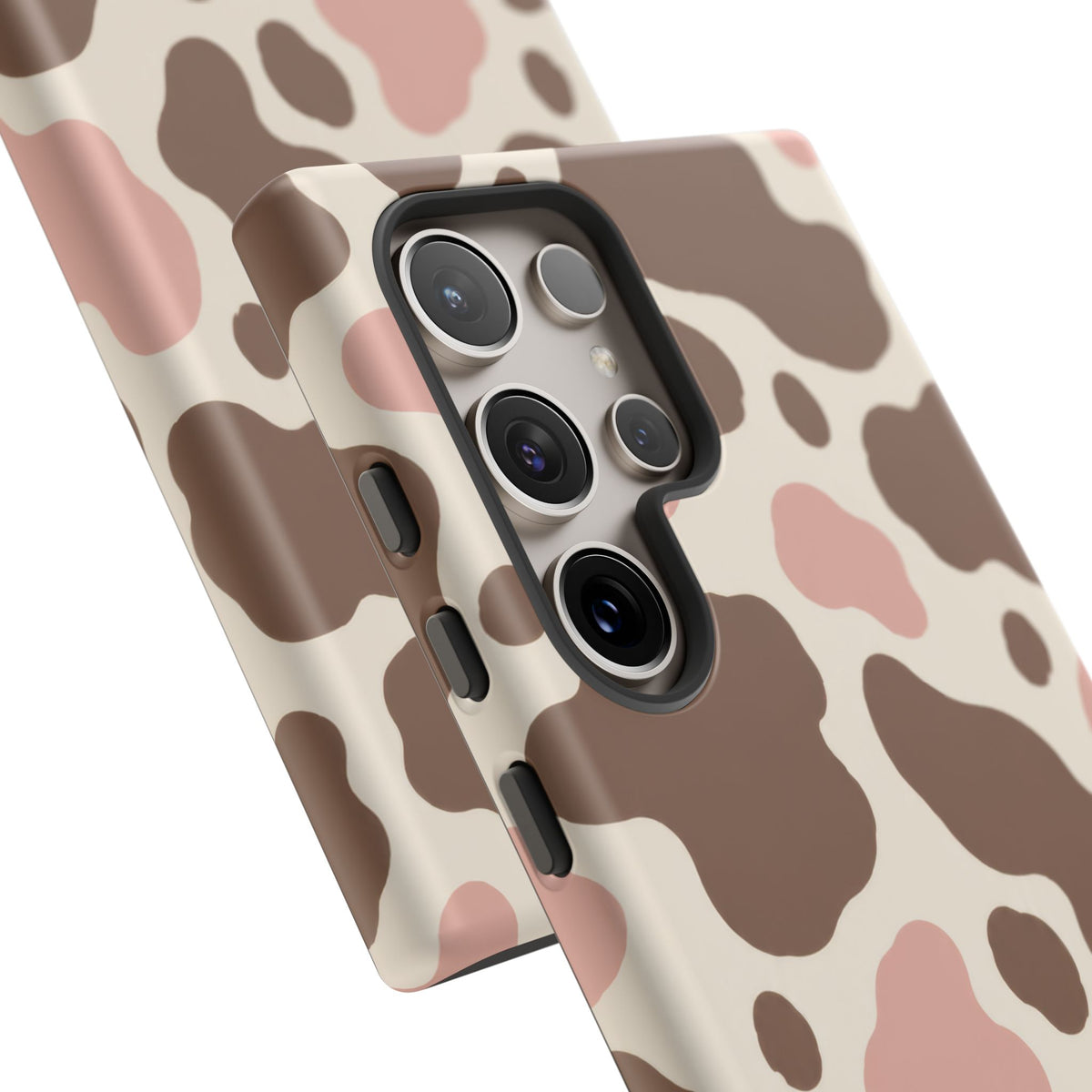 Mocha Blush Samsung Galaxy Tough Case | Brown & Pink Cow Print