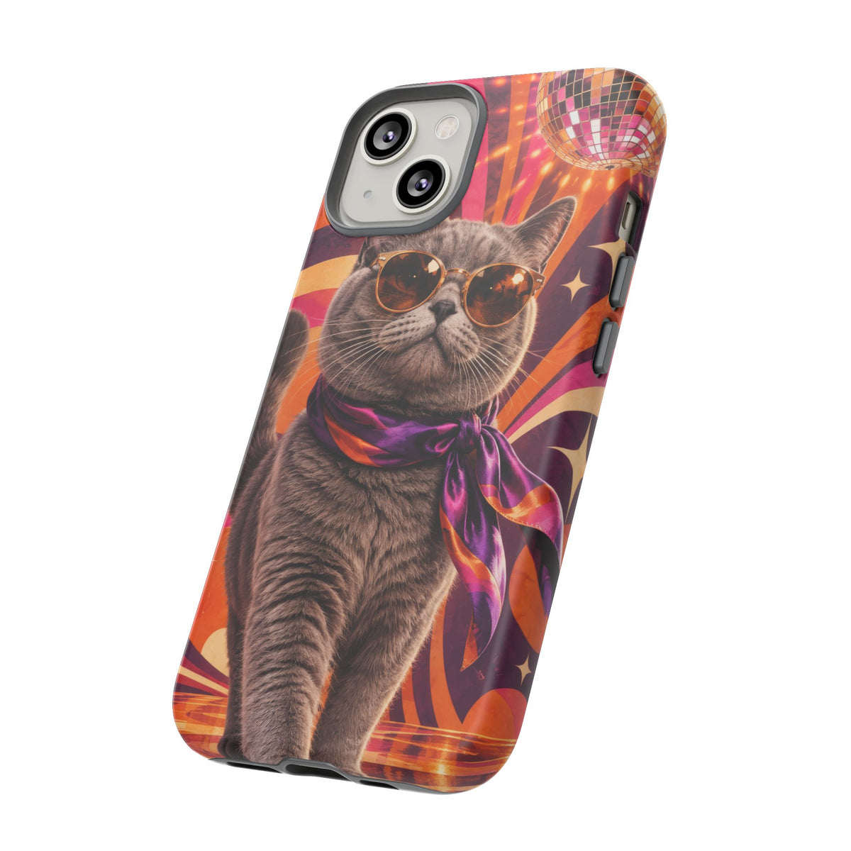 Disco Whiskers iPhone Tough Case | disco cat