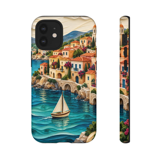 Terracotta Harbor iPhone Tough Case | Mediterranean Harbor