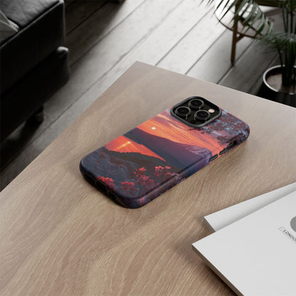 Fuji Moonlit Sakura iPhone Tough Phone Case