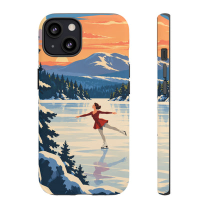 Lake Placid Skater — Winter Glide iPhone Tough Case