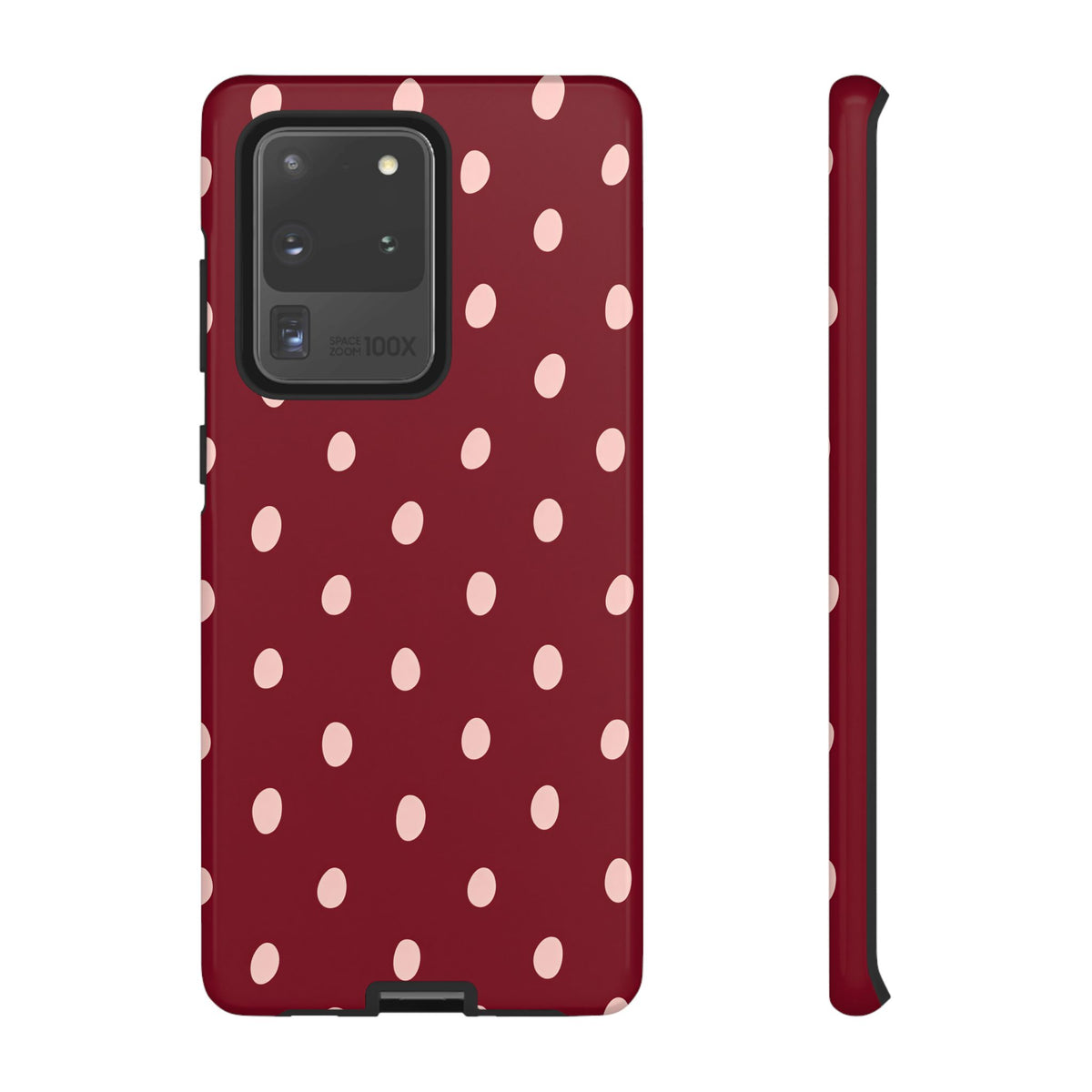 Burgundy Polka Dot Samsung Galaxy Tough Case | Mulberry Confetti