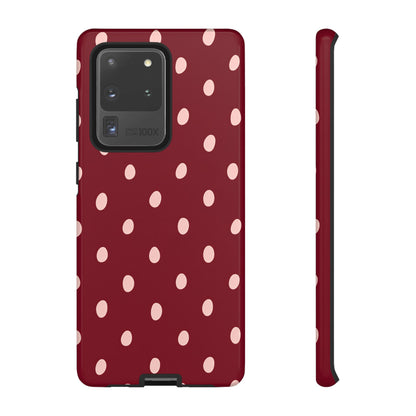 Burgundy Polka Dot Samsung Galaxy Tough Case | Mulberry Confetti