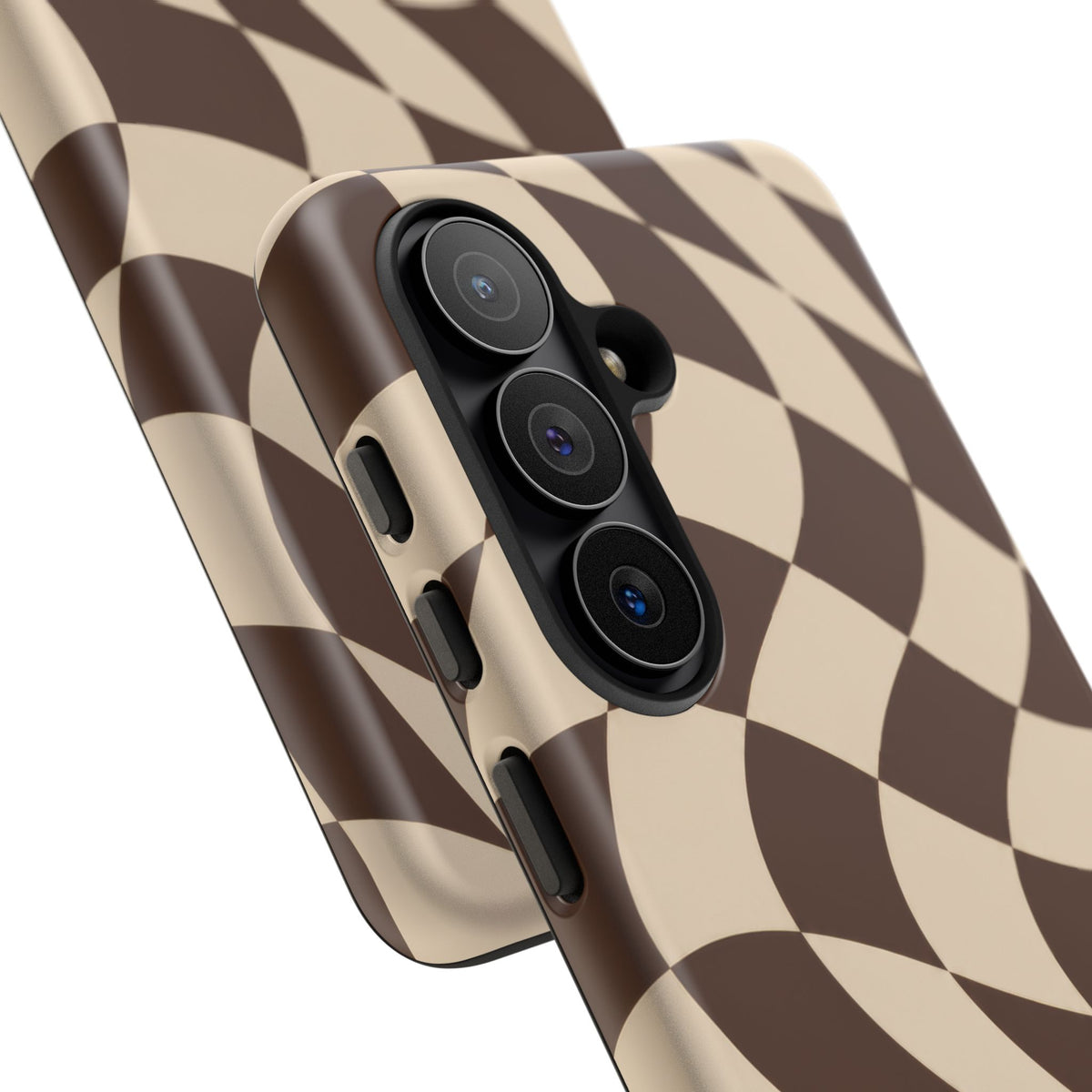Espresso Wave Samsung Galaxy Tough Case | brown checkerboard