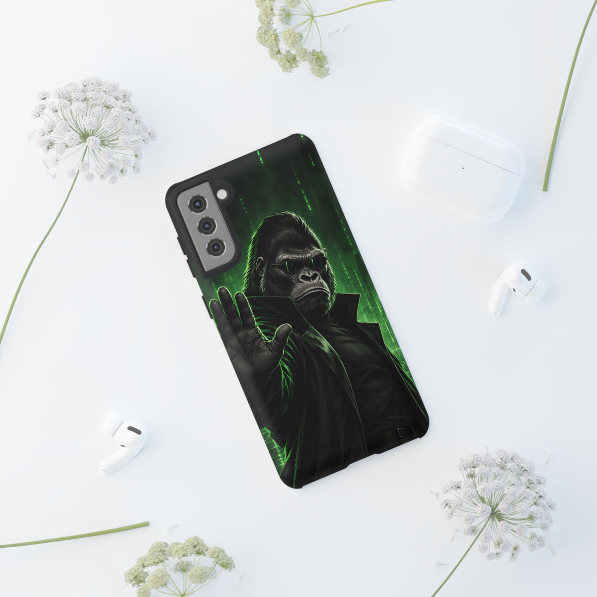 Cyberpunk Gorilla Samsung Galaxy Tough Case | Neon Code Silverback