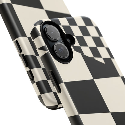 Check Shift iPhone Tough Case | Black & White Checkerboard