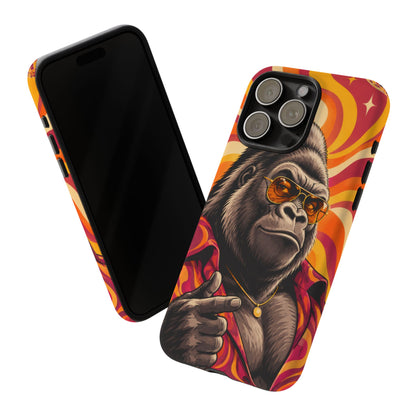 Velvet Groove iPhone Tough Case | Retro Disco Gorilla Art