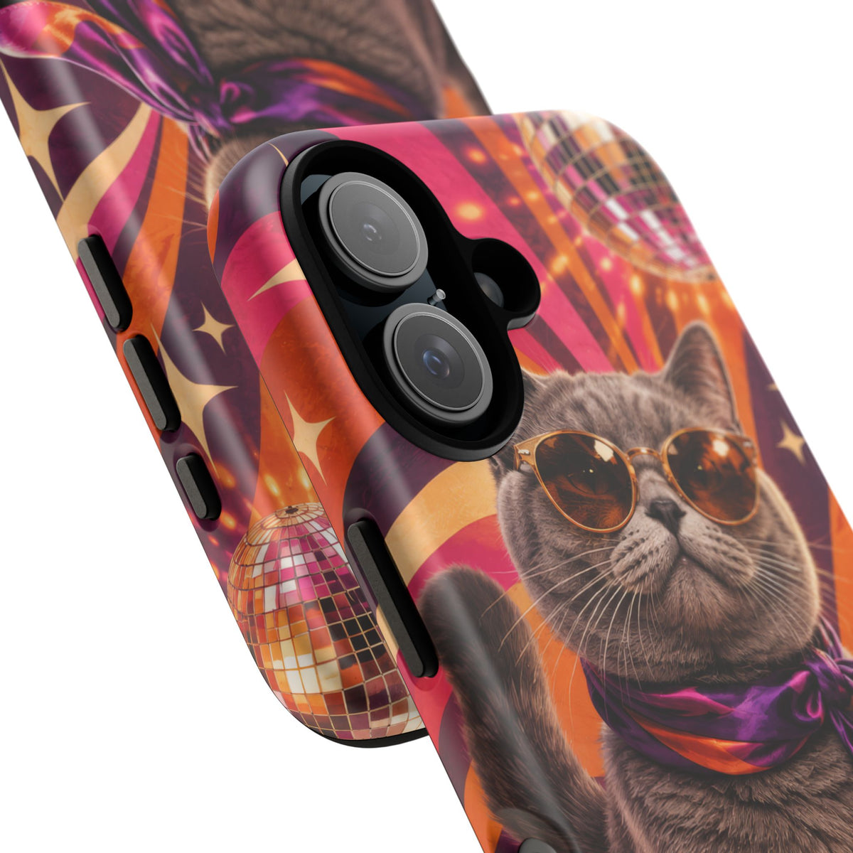 Disco Whiskers iPhone Tough Case | disco cat