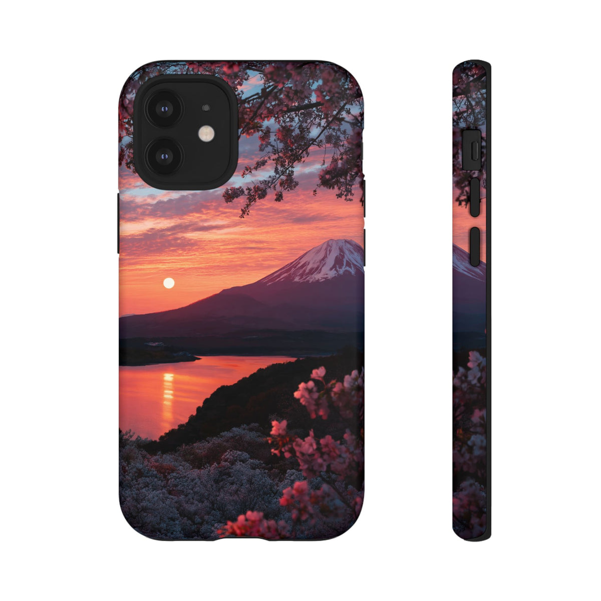 Fuji Moonlit Sakura iPhone Tough Phone Case
