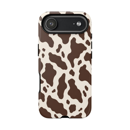Cocoa Ranch iPhone Tough Case | Brown Cow Print