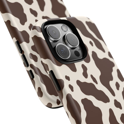 Cocoa Ranch iPhone Tough Case | Brown Cow Print