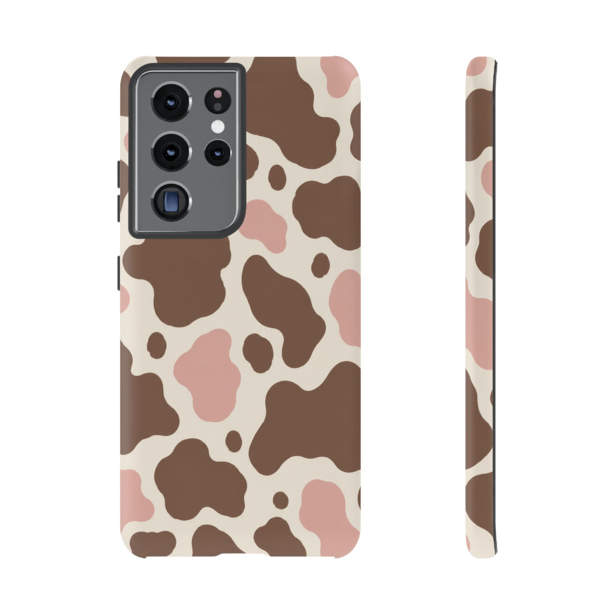 Mocha Blush Samsung Galaxy Tough Case | Brown & Pink Cow Print