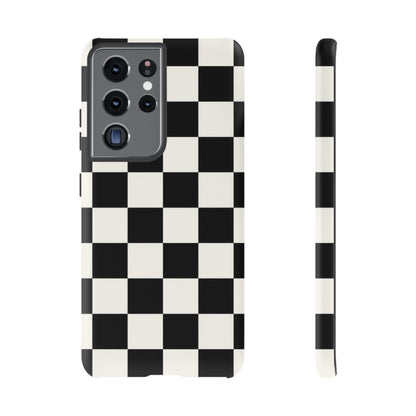 Classic Check Samsung Galaxy Tough Case | Black & White Checkerboard