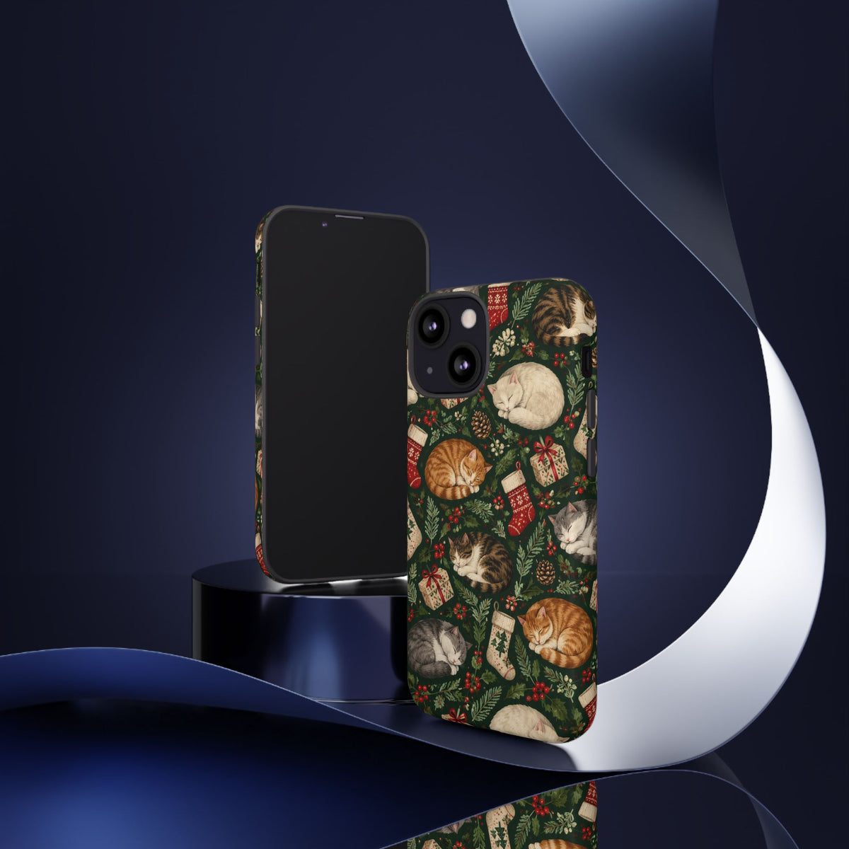 Christmas Cat Naps iPhone Tough Case | christmas cats