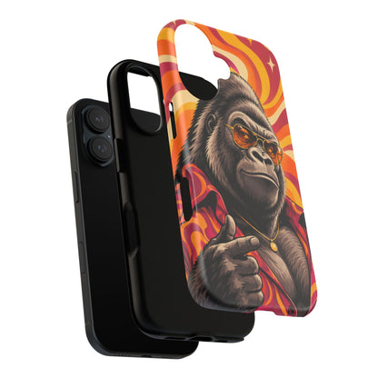 Velvet Groove iPhone Tough Case | Retro Disco Gorilla Art
