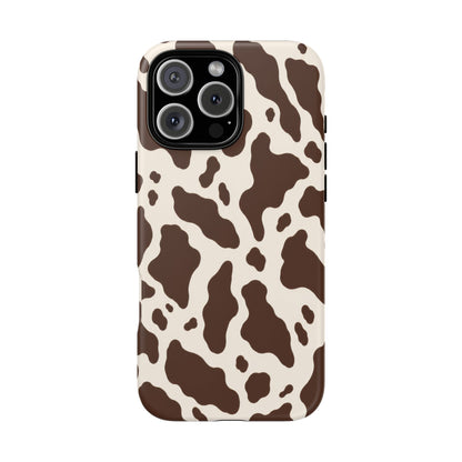 Cocoa Ranch iPhone Tough Case | Brown Cow Print