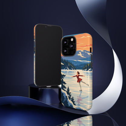 Lake Placid Skater — Winter Glide iPhone Tough Case