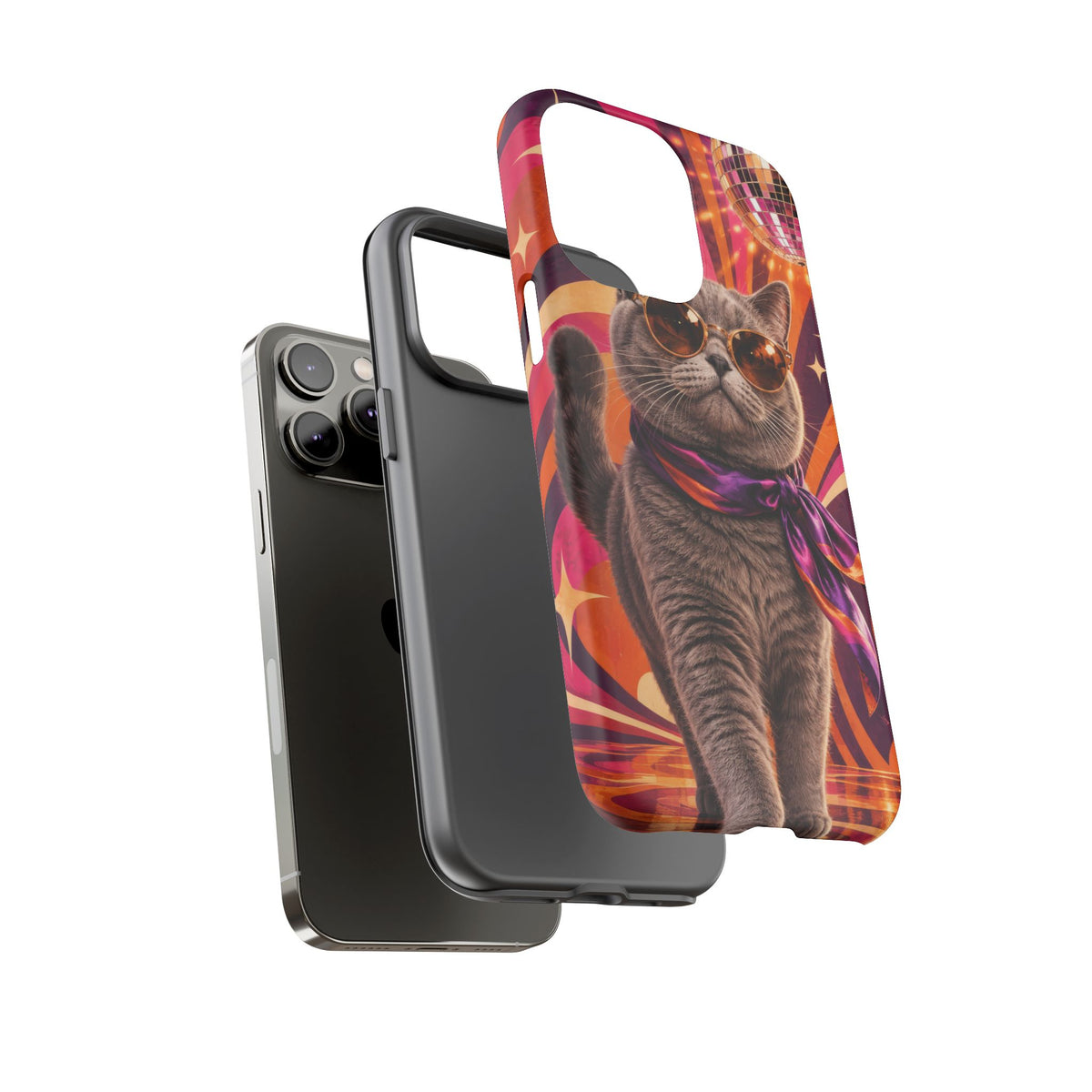 Disco Whiskers iPhone Tough Case | disco cat