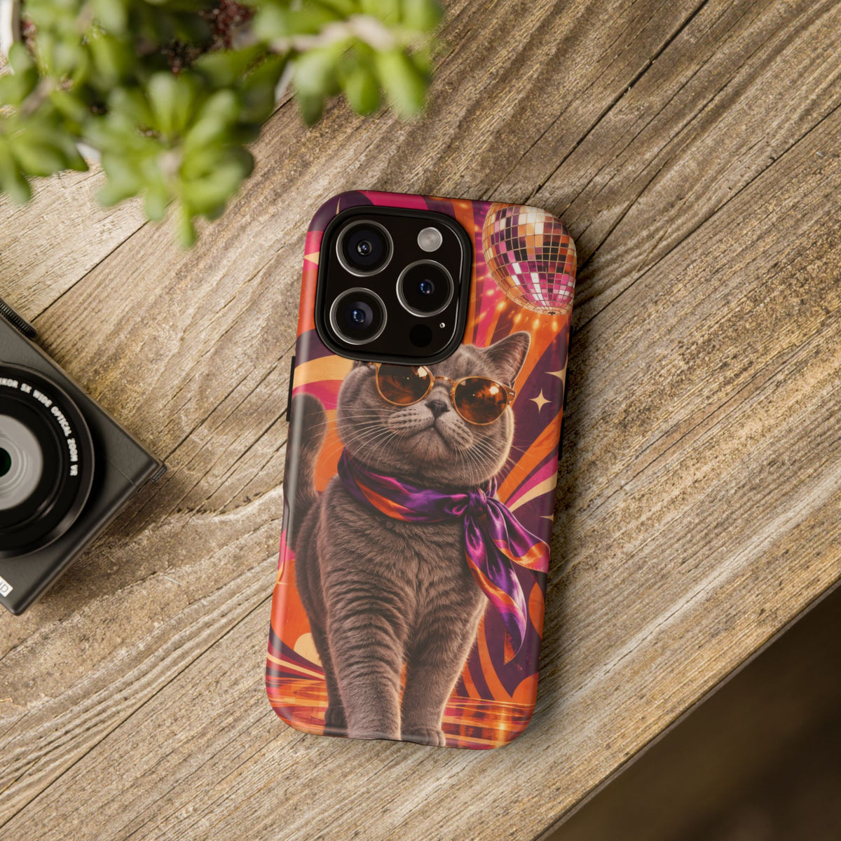 Disco Whiskers iPhone Tough Case | disco cat