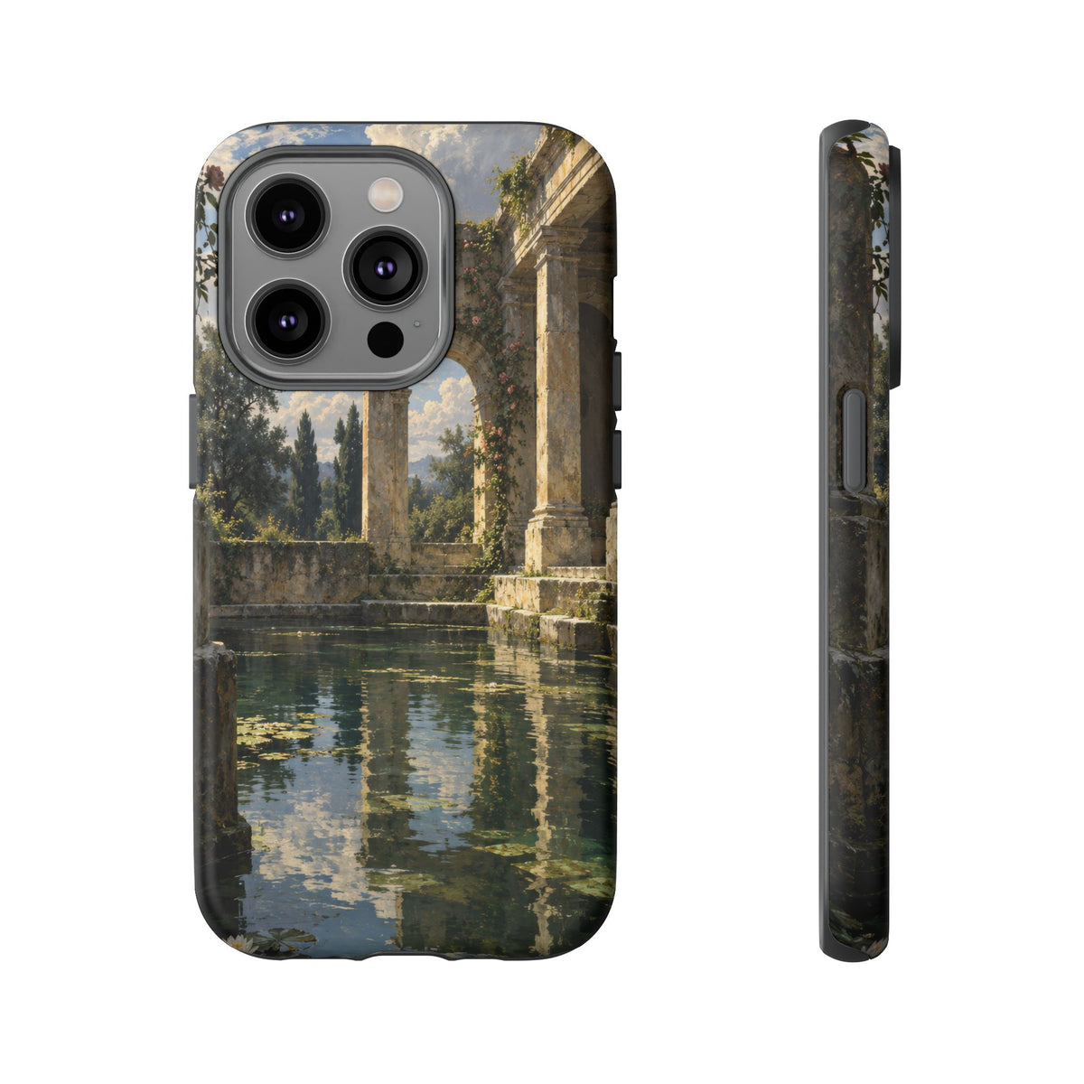 The Flooded Court iPhone Tough Case | Ancient Garden Landscape