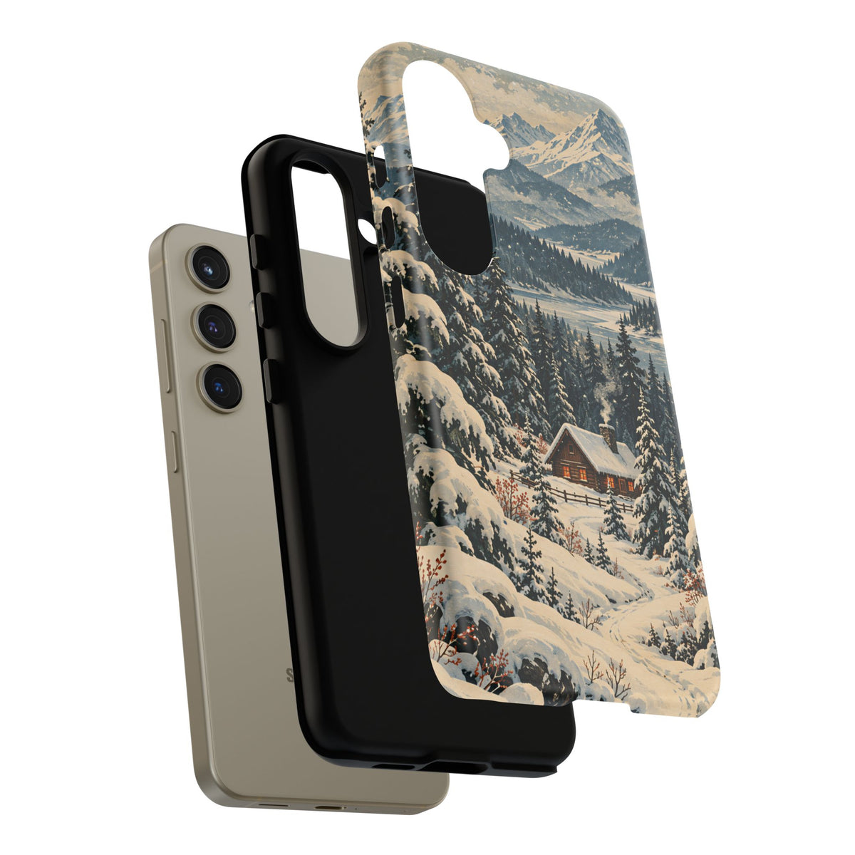 Vintage Winter Cabin Tough Phone Case