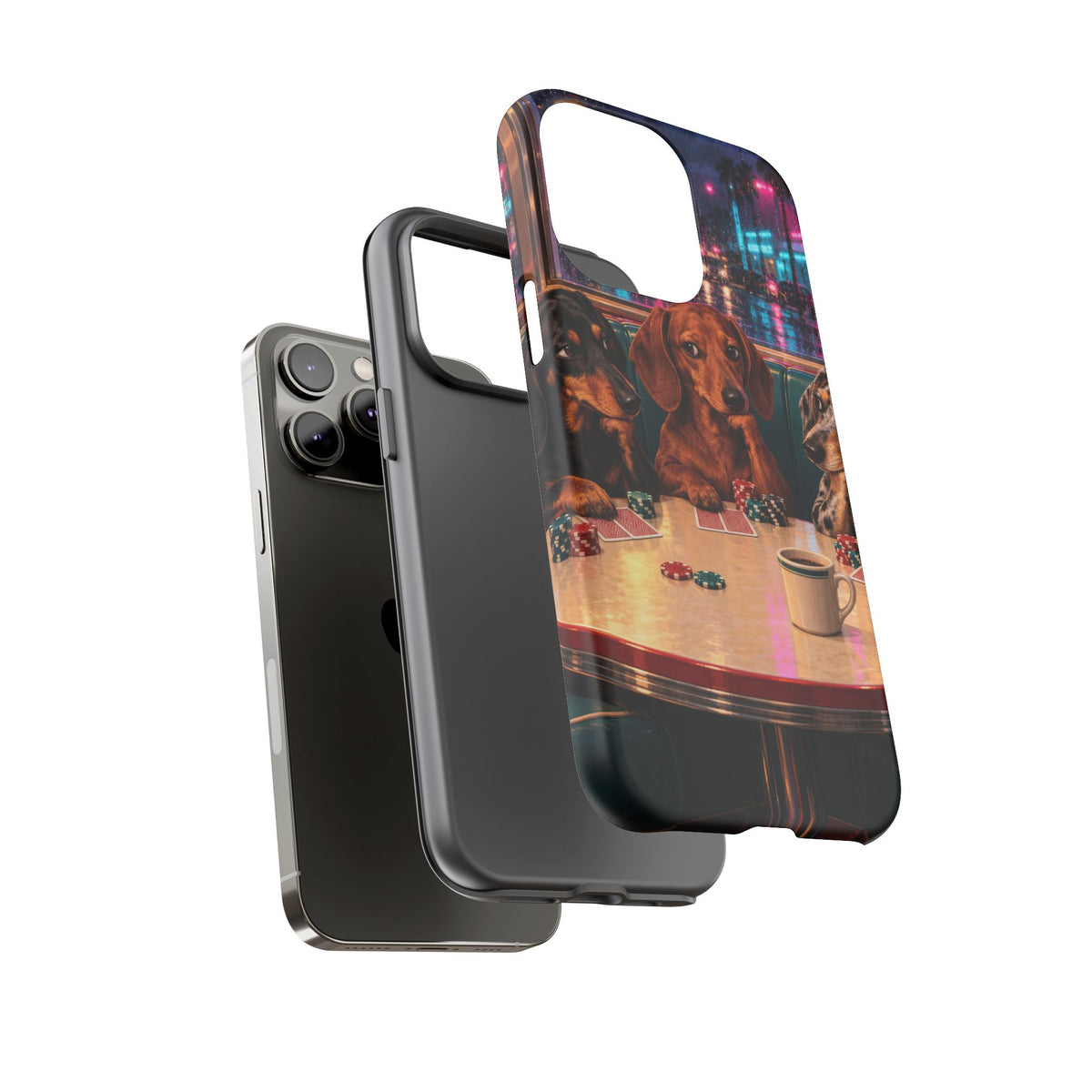 All-Night Aces iPhone Tough Case | dachshund poker