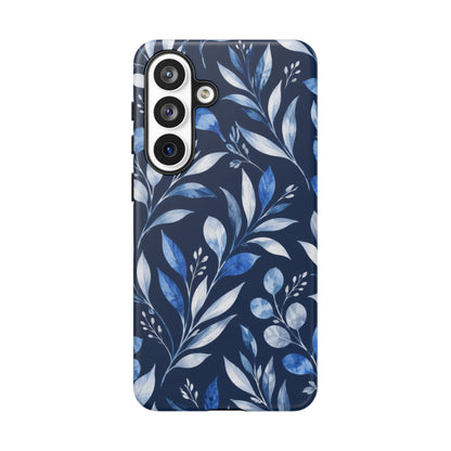 Blue Hour Botanical Samsung Galaxy Tough Case | Blue Botanical Leaf Pattern
