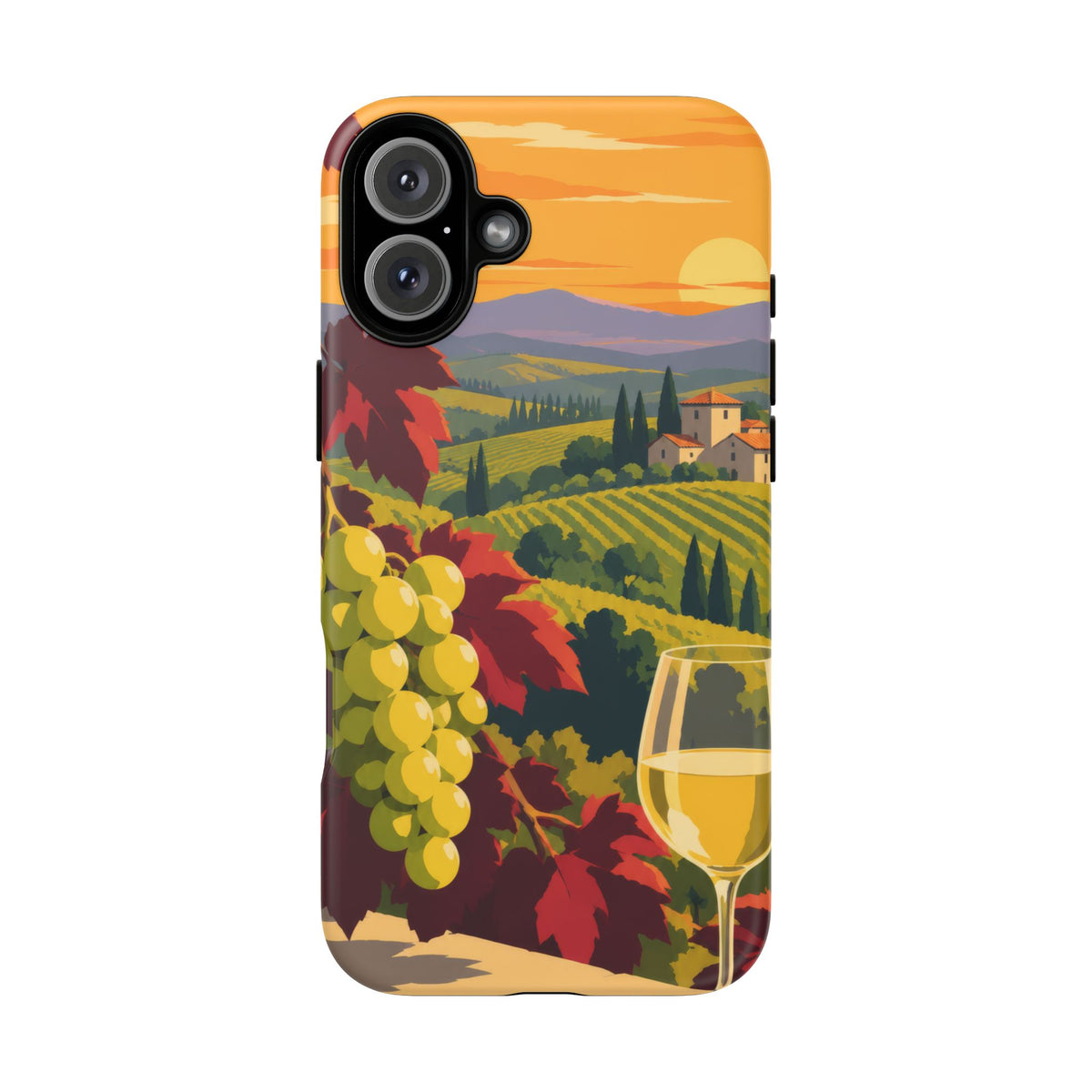 Wine & Grapes — Golden Vintage iPhone Tough Case | wine grapes