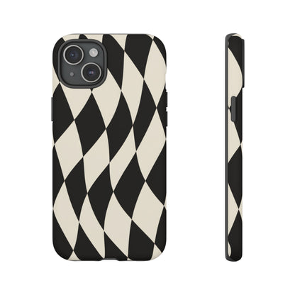 Harlequin Sway iPhone Tough Case | Black & White Harlequin