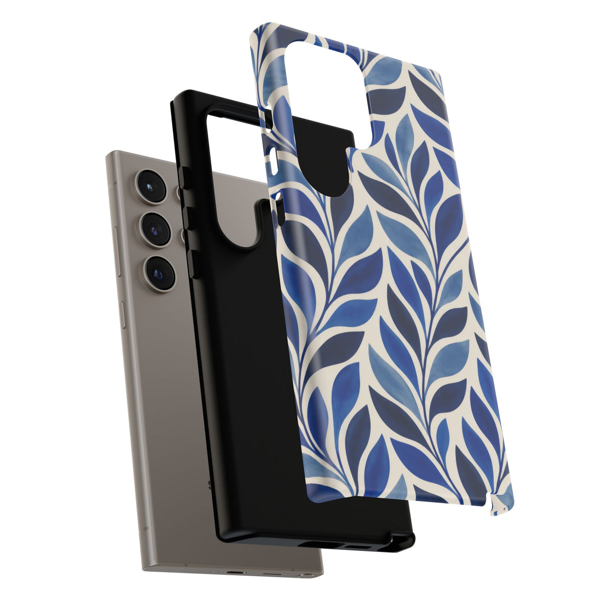 Cobalt Current Samsung Galaxy Tough Case | Cobalt Blue Leaf Pattern