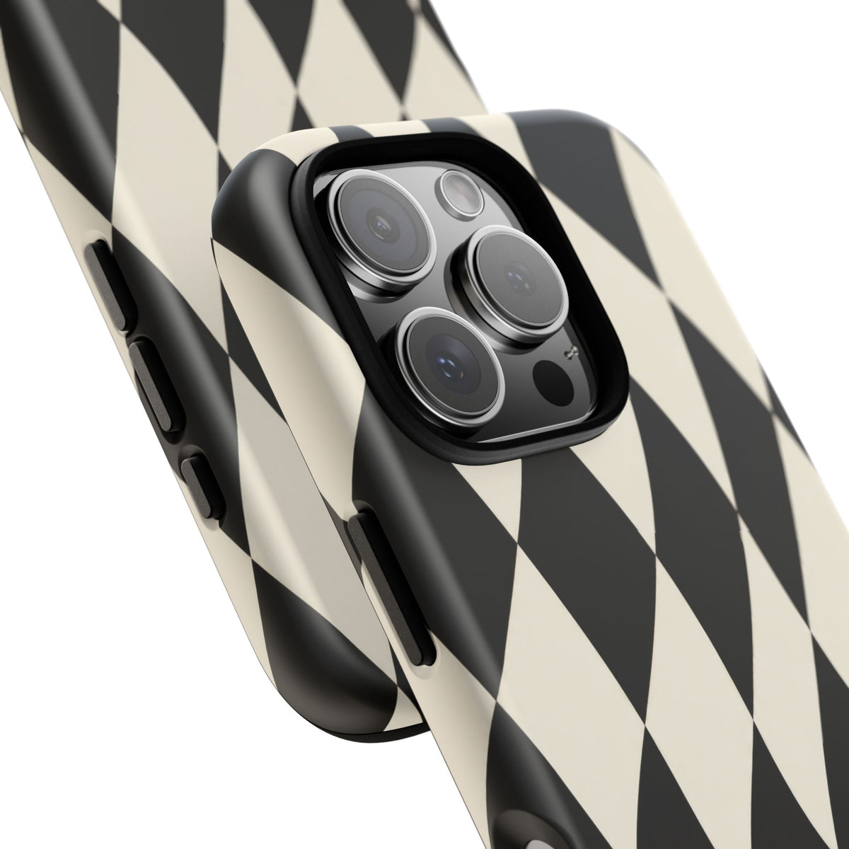 Harlequin Sway iPhone Tough Case | Black & White Harlequin