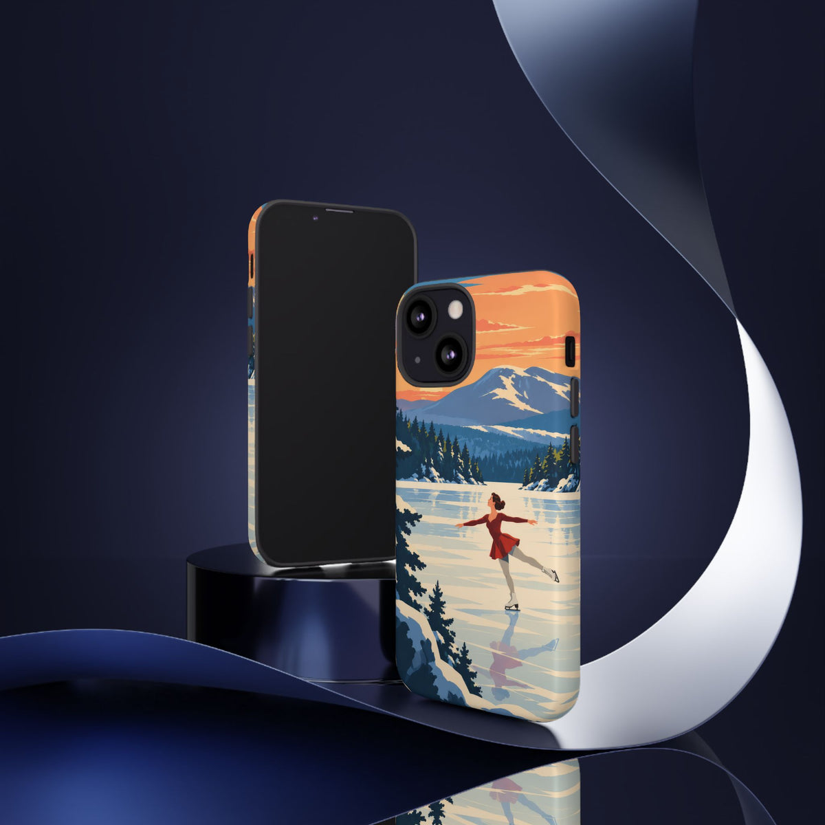 Lake Placid Skater — Winter Glide iPhone Tough Case