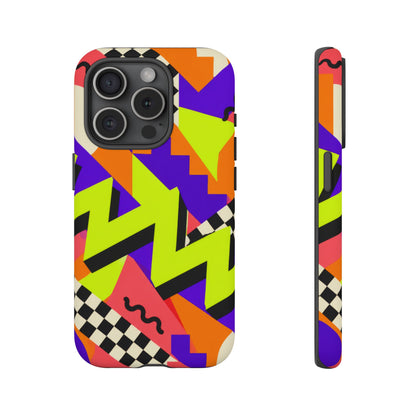 Acid Arcade iPhone Tough Case | Bright Retro Geometry
