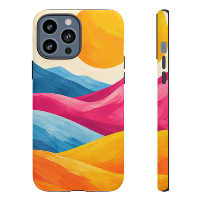Golden Drift iPhone Tough Case | colorful hills