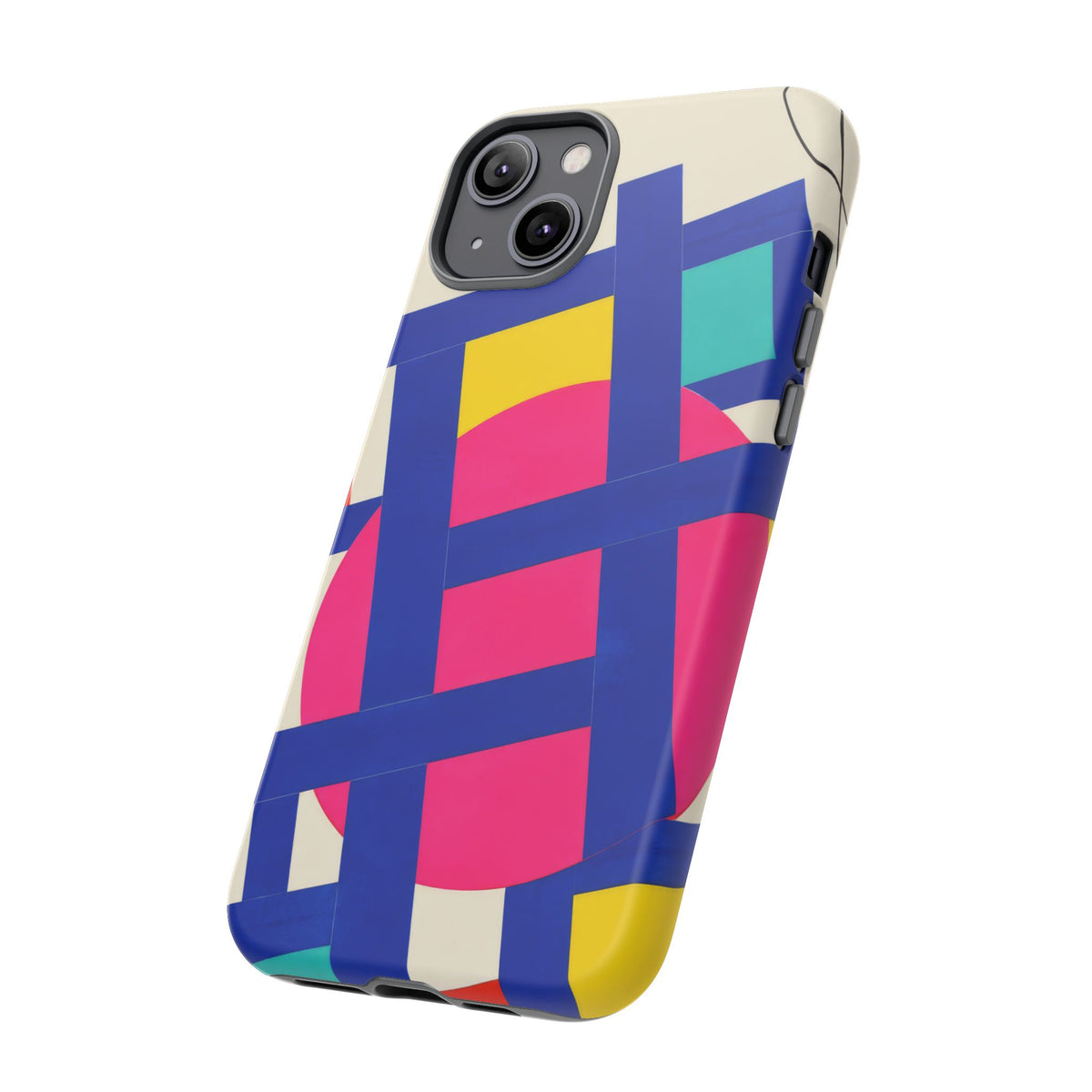 Chromatic Mischief iPhone Tough Case | Geometric Color Block Art