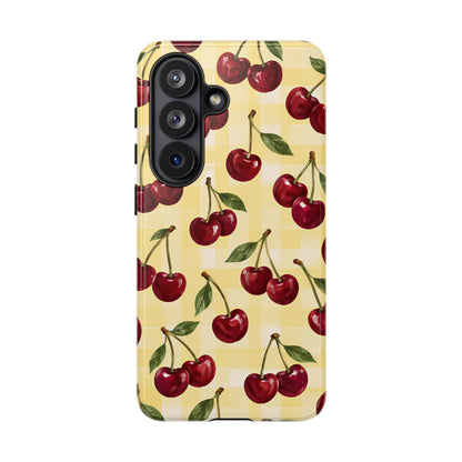 Cherry Gingham Samsung Galaxy Tough Case | Cherry Picnic