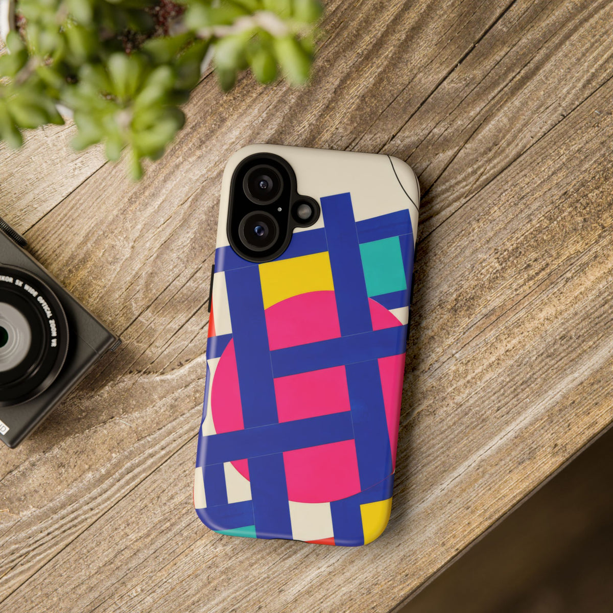 Chromatic Mischief iPhone Tough Case | Geometric Color Block Art