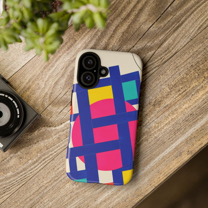 Chromatic Mischief iPhone Tough Case | Geometric Color Block Art