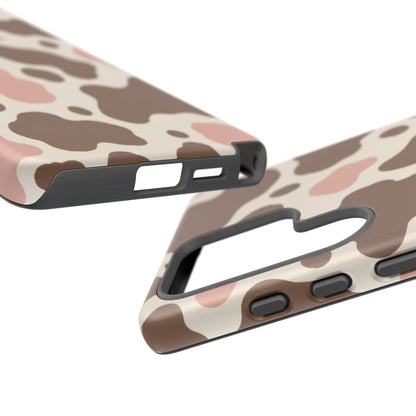Mocha Blush Samsung Galaxy Tough Case | Brown & Pink Cow Print