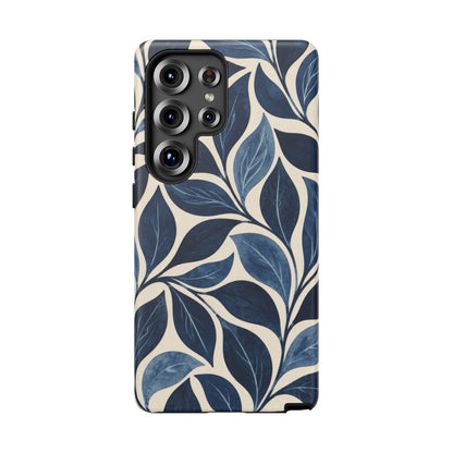 Indigo Folia Samsung Galaxy Tough Case | Indigo & Ivory Leaf Pattern