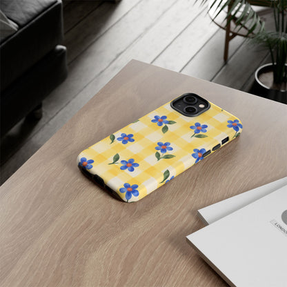 Buttercup Picnic iPhone Tough Case | yellow gingham