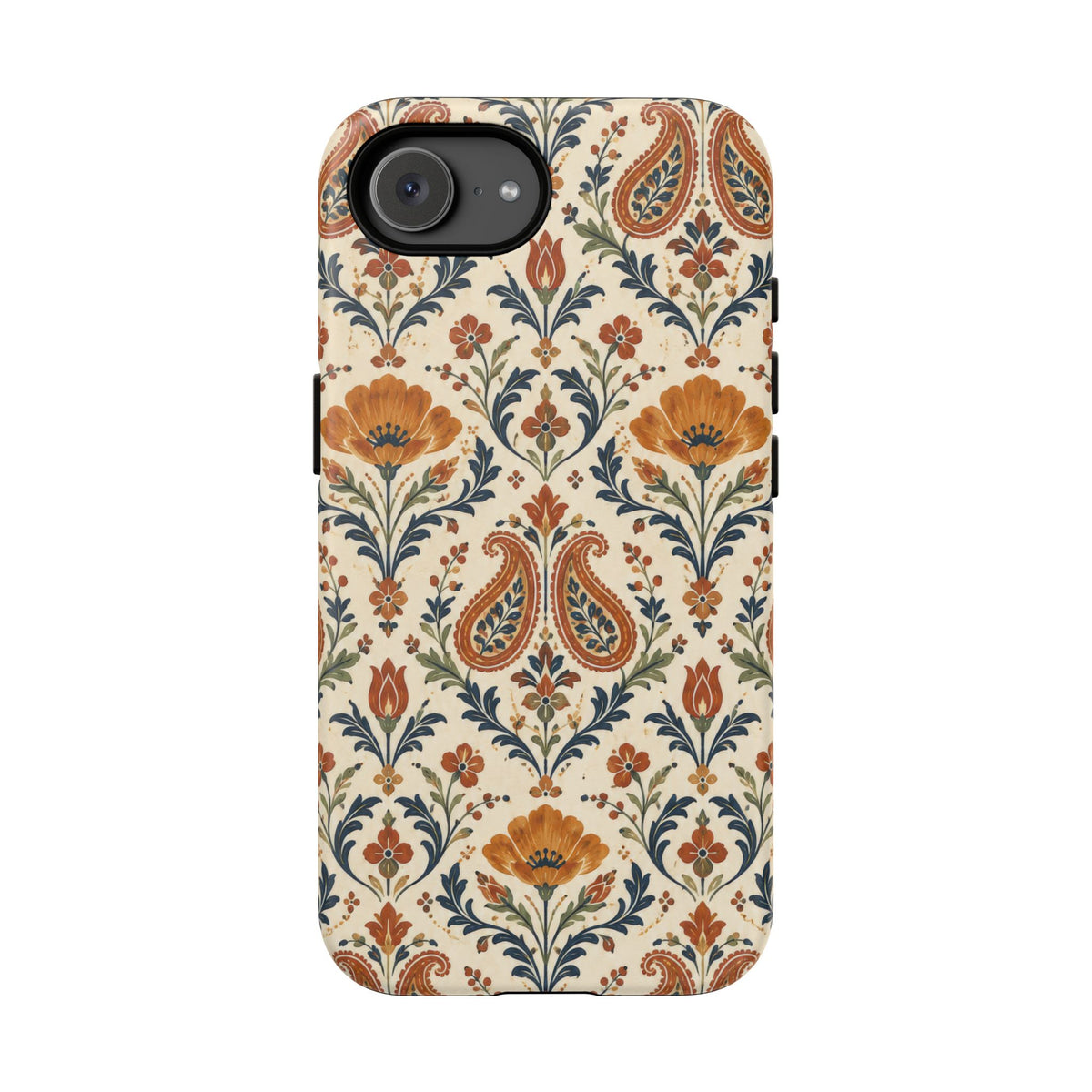 Terracotta Arabesque iPhone Tough Case | Terracotta Floral Paisley
