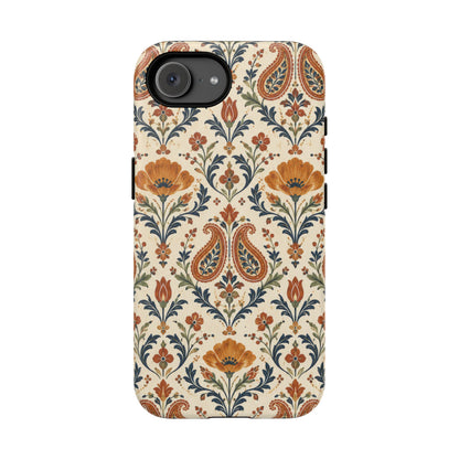Terracotta Arabesque iPhone Tough Case | Terracotta Floral Paisley