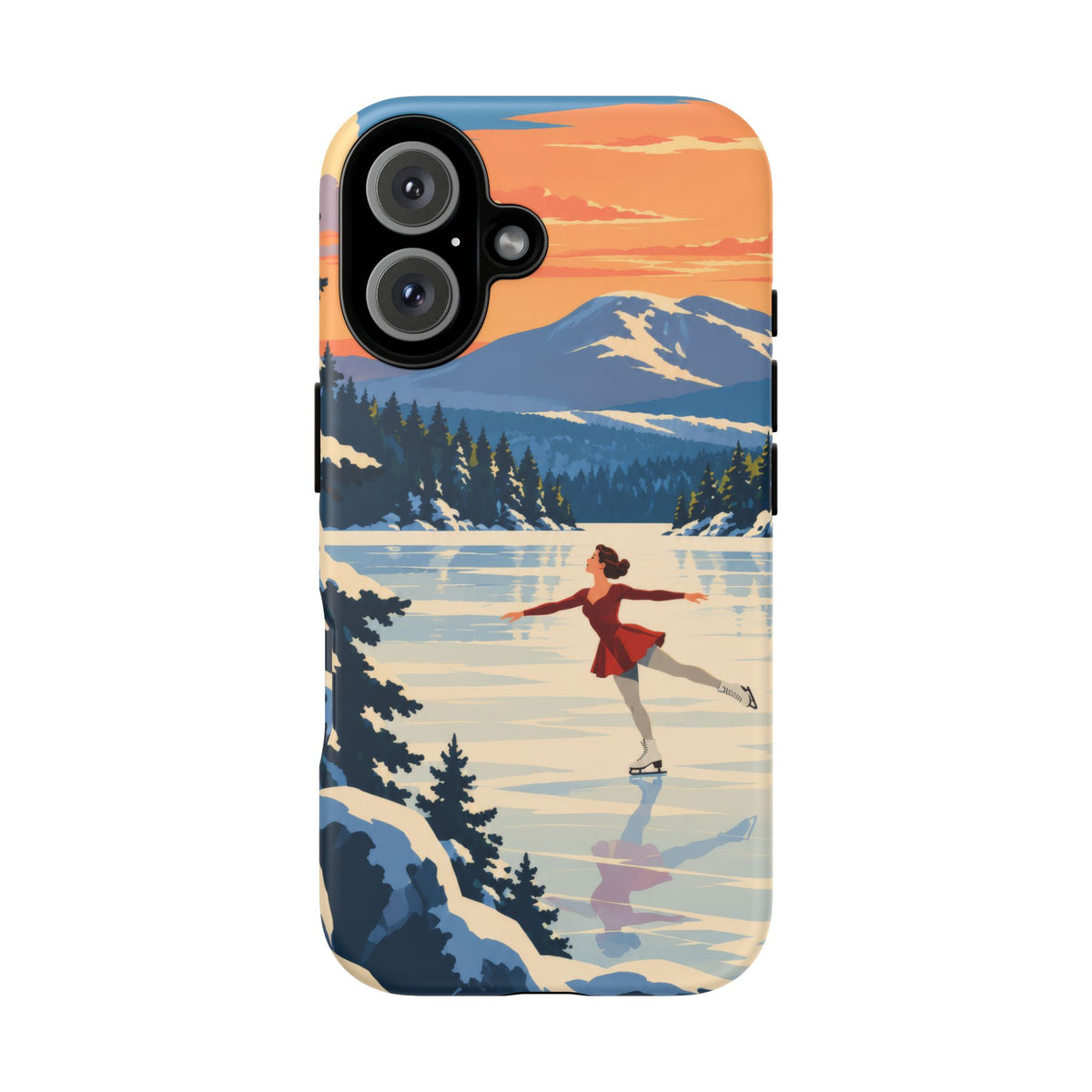 Lake Placid Skater — Winter Glide iPhone Tough Case