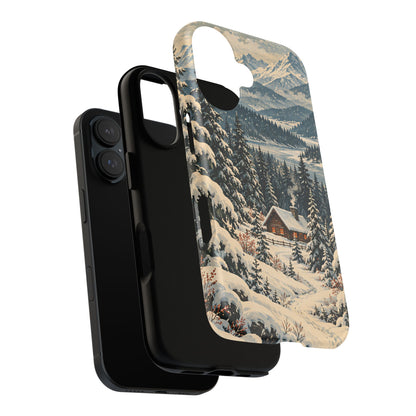 Vintage Winter Cabin Tough Phone Case
