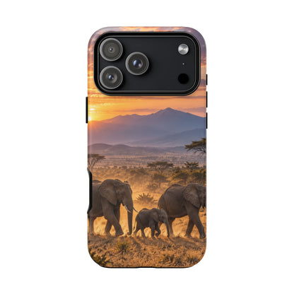 Elephants at First Light iPhone Tough Case | african elephants