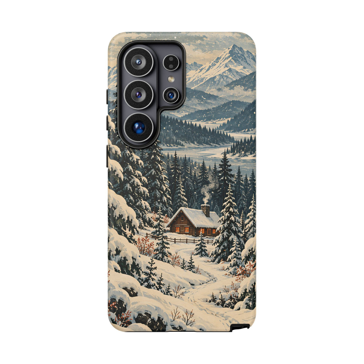 Vintage Winter Cabin Tough Phone Case